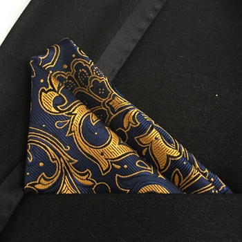 

Lingyao luxury mens Pocket quare match tie paisley handkerchief