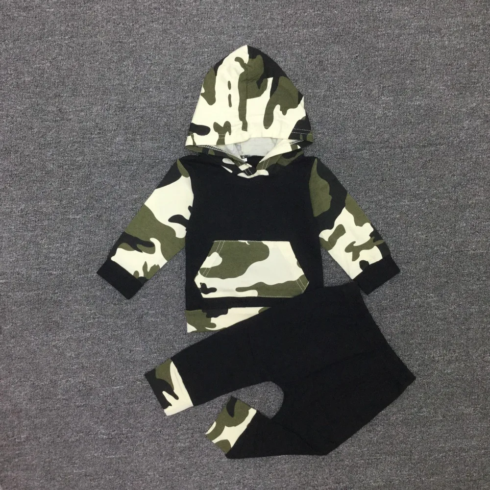 2020 Baby Boy Suit Clothing Long-sleeved Sweater Camouflage Trousers Sets Boys And Girls Clothes Set Baby Clothing Set near me