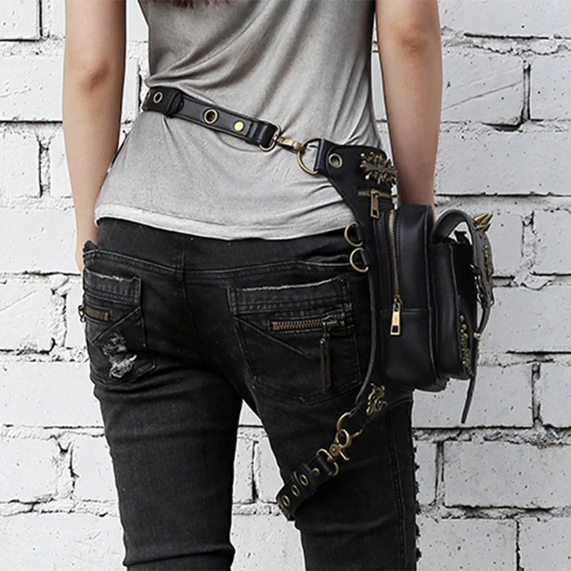 Gothic punk Belt Bag Waist leg Hip hop 
