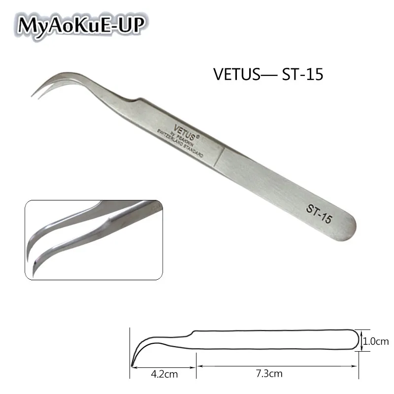 

2pcs ST-11/15 Tweezers vetus original tweezers for eyelash extensions Anti-static Stainless Steel ST-10/11/12/13/14/15/16/17 Twe