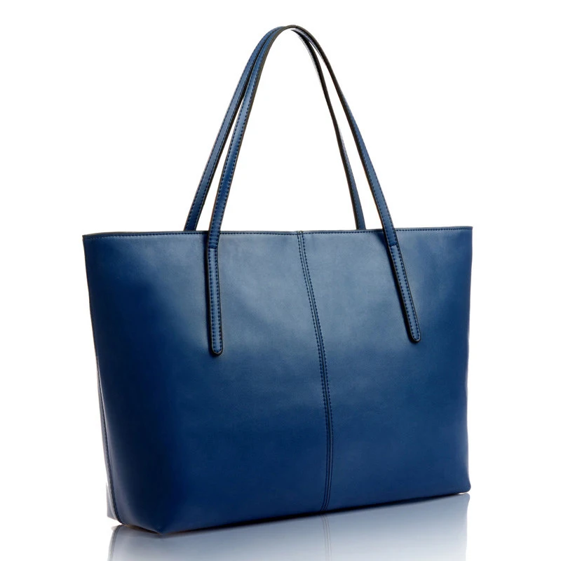 Durable PU Tote Designer Simple Thin Straps Women Shoulder Bag Utilitarian Large Capacity Ladies Concise Large