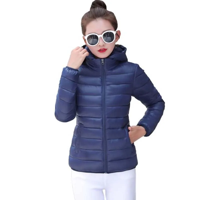 

2018 new winter jacket women autumn hooded Coat Female Autumn Jacket Women Padded cotton Parkas Casual Thin light Jackets NS4100