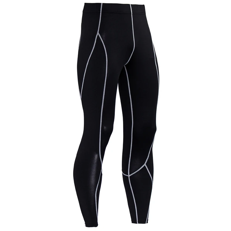 Quick Dry Ankle Length Base Layer Sports Leggings Fitness Mens Running Tights Elastic Compression Gym Pants Sportswear Clothing