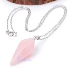 Новая подвеска-Маятник из хрусталя целебный, для лозоходства Рейки чакра кулон для ожерелья камень кулон кожаные цепи ожерелье для женщин