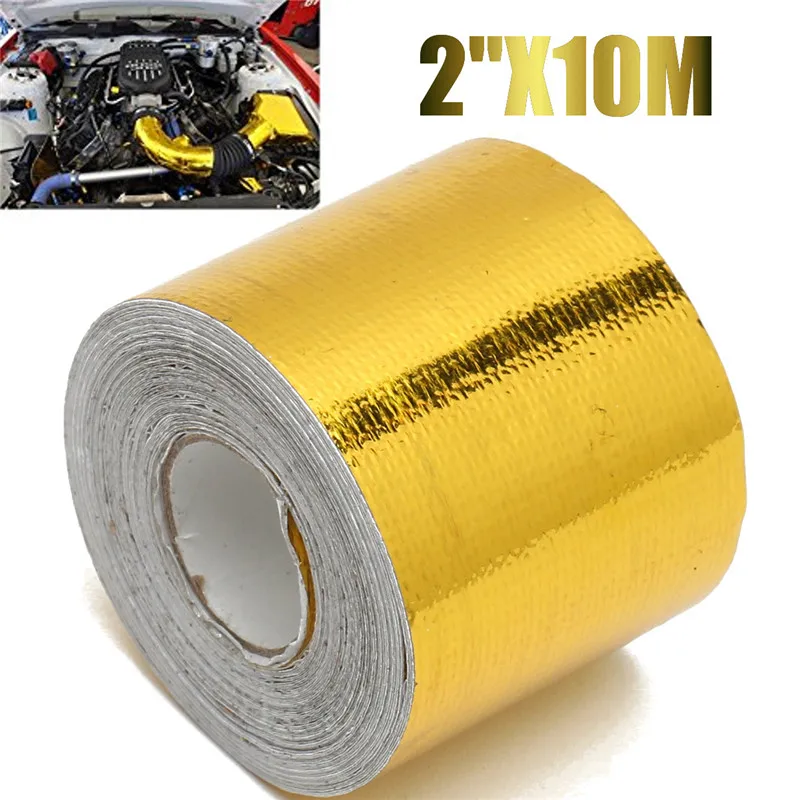 10m Fiberglass Self Adhesive Gold High Temperature Heat Shield Wrap