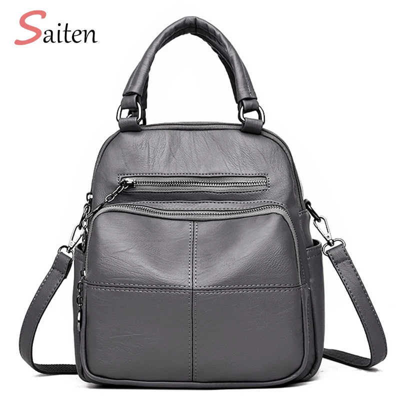 2018New Fashion Woman Backpack Leather Brands Female Backpacks High Quality Schoolbag Backpack Elegant Mochilas Escolar Feminina