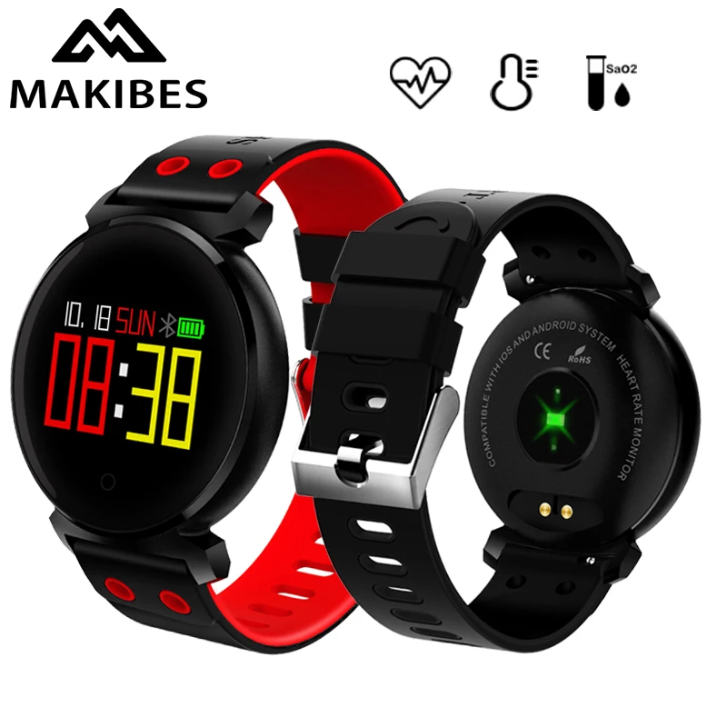 

Makibes K2 Smart Bracelet Blood Pressure Heart Rate Monitor Blood oxygen detection IP68 waterproof Fitness Tracker Smart Band