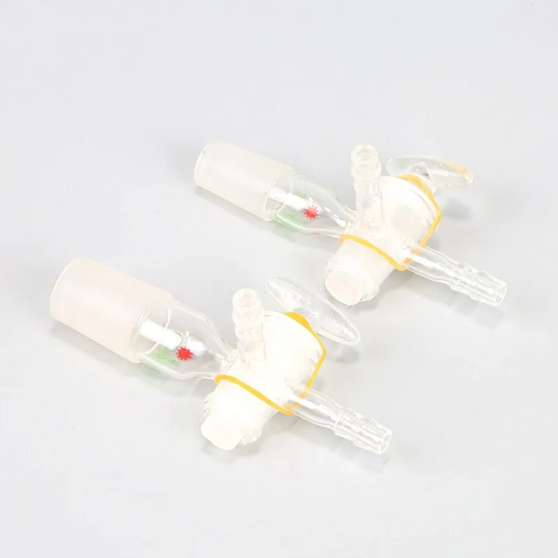 

Glass Three-way exhaust connector with glass piston valve, Glass Adapter, T-shaped suction connector with Throttle