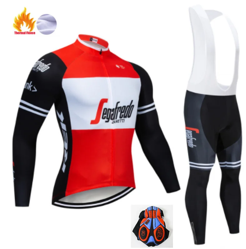 Испанская Мужская Зимняя Теплая Флисовая трикотажная одежда с длинным рукавом, набор трикотажных изделий для велоспорта, тренировочная одежда для велоспорта - Цвет: Winter Cycling set