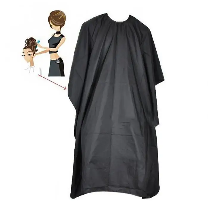 Handmade Black Salon Barbers Cape Gown Hairdressing Hair Cutting Waterproof Gown Cloth Store