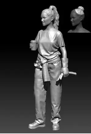Неокрашенная полимерная фигурка инженера в масштабе 1/35|resin figure|1/35 scale1/35 scale resin figure