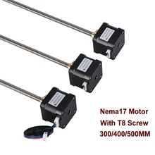 Nema17 шаговый винт двигателя 17HS4401S-T8x8-300/400/500 мм ходового винта с Медь гайка привести 8 мм для 3d принтера части
