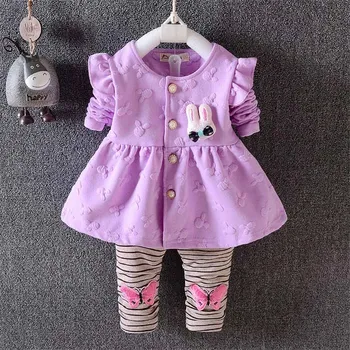 

BibiCola baby girls clothing set autumn infant clothing casual toddle children's set costume for kids jacket+pants cartoon 2pcs