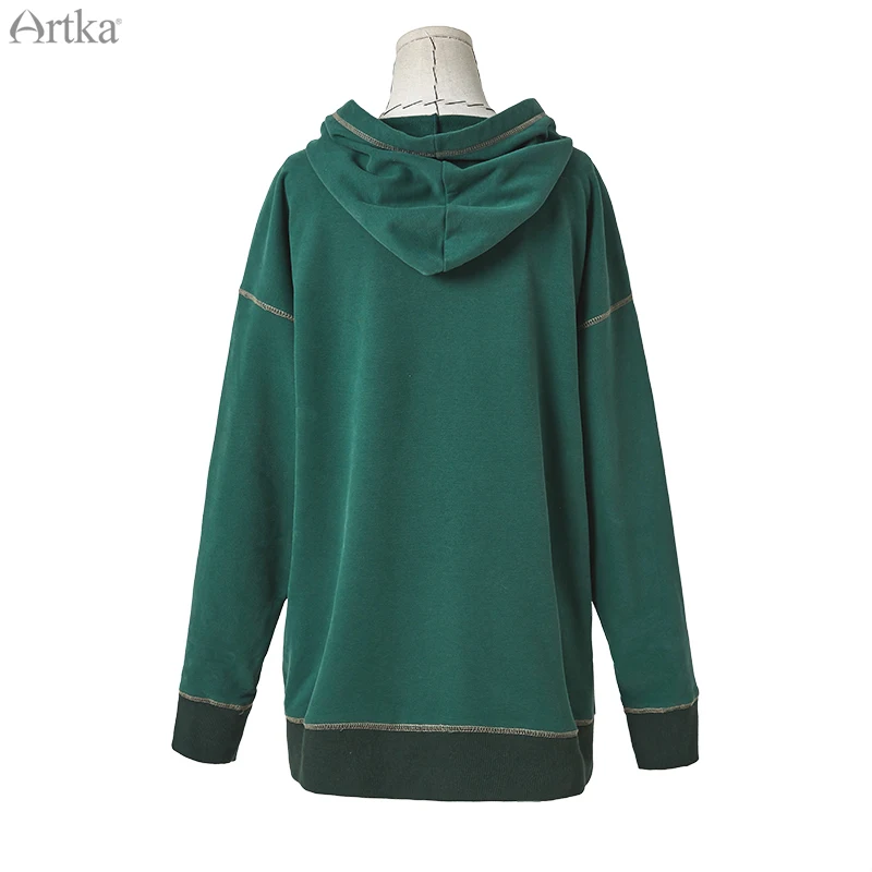 ARTKA Autumn Winter New Women Pullover Hoodies Fashion Letter Print Sweatshirt Loose Casual Sweatshirt For Women VA10485D