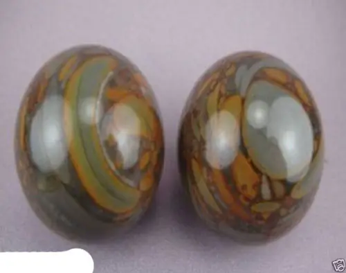 

52 MM Asian Quartz Green Bamboo Snake Jade Crystal Healing Ball Sphere 2PCS**