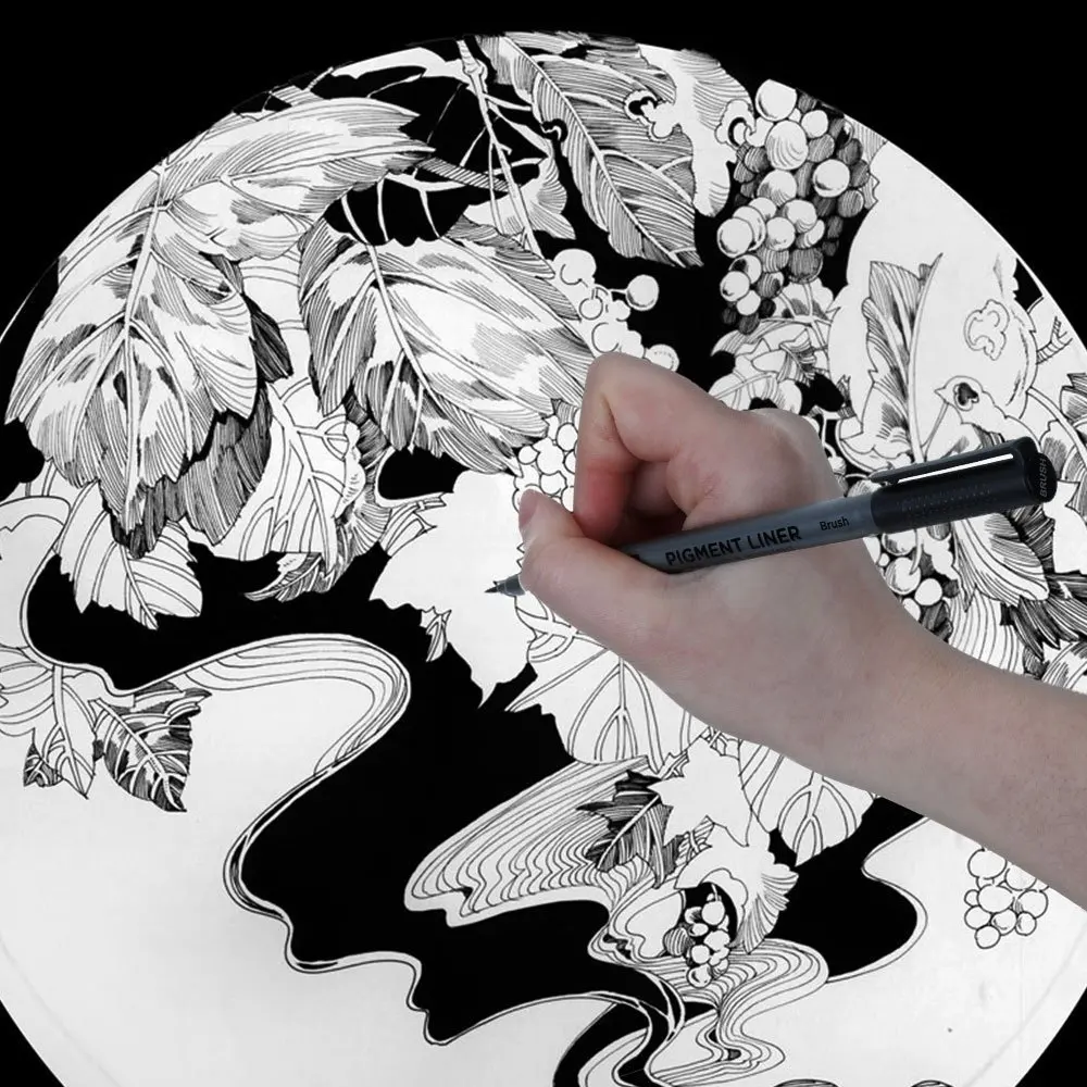 Preise STA 9 teile los Schwarz Unterschiedlicher Größe Pinsel Marker Auf Wasserbasis Pigment Liner Dreieckige Fineliner Stifte für Kunst Lieferungen Schreibwaren