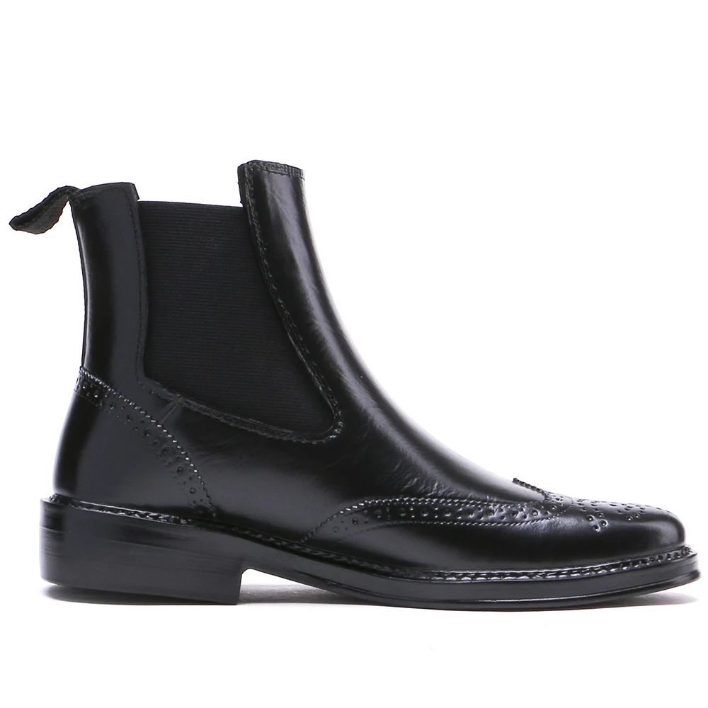 TONGPU/высококачественные ECO PVC ботинки с перфорацией типа броги в стиле Челси из