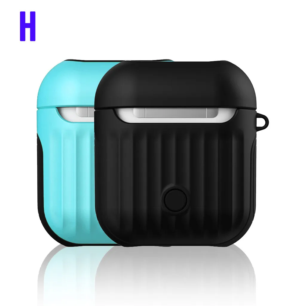 2 шт. Премиум мягкий чехол для Airpods модный силиконовый разноцветный чехол-накладка для Apple Airpods 1/2 аксессуары L0501#3 - Цвет: H