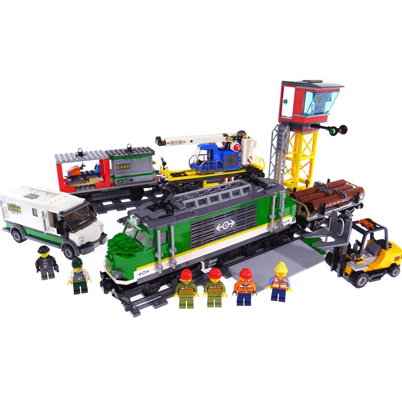 

2018 Lepin 02118 Legoinglys 60198 Cargo Train Set with Power Function Building Blocks Bricks Car Model Kids Toys Gifts 1373Pcs