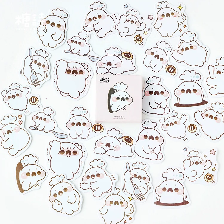 Lovely Cook White Pet Stickers Set Decorative Stationery Scrapbooking Diy Diary Album Stick Lable huismerk kopen in de aanbieding Lovely Cook White Pet Stickers Set Decorative Stationery Scrapbooking Diy Diary Album Stick Lable huismerk kopen in de aanbieding