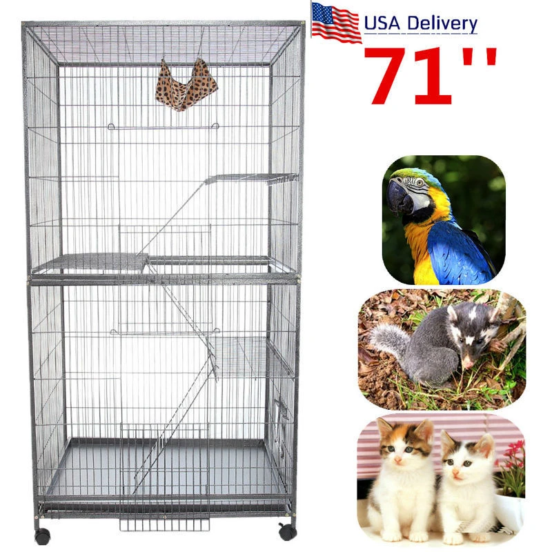 Usa Nl C2908 71 Inch Besar Parrot Burung Kenari Cockatiel Conure Finch 3 Tingkat Cat Musang Kandang Aviary Pengiriman Gratis Mudah Bersih Caged Definition Cage Metalcage Pet Aliexpress