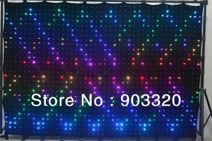 

Rasha Sage Light PC Mode RGB 3in1 P9 2M*3M 726 leds LED Video Curtain For DJ Wedding Backdrops LED Vision Curtain