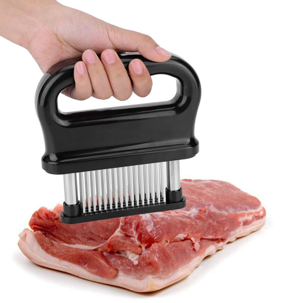 Дешевый Нержавеющая сталь 48 лезвий иглы Мясо Tenderizer мясо говяжий стейк молоток для отбивания мяса пособия по кулинарии кухонные устройства Инструме...