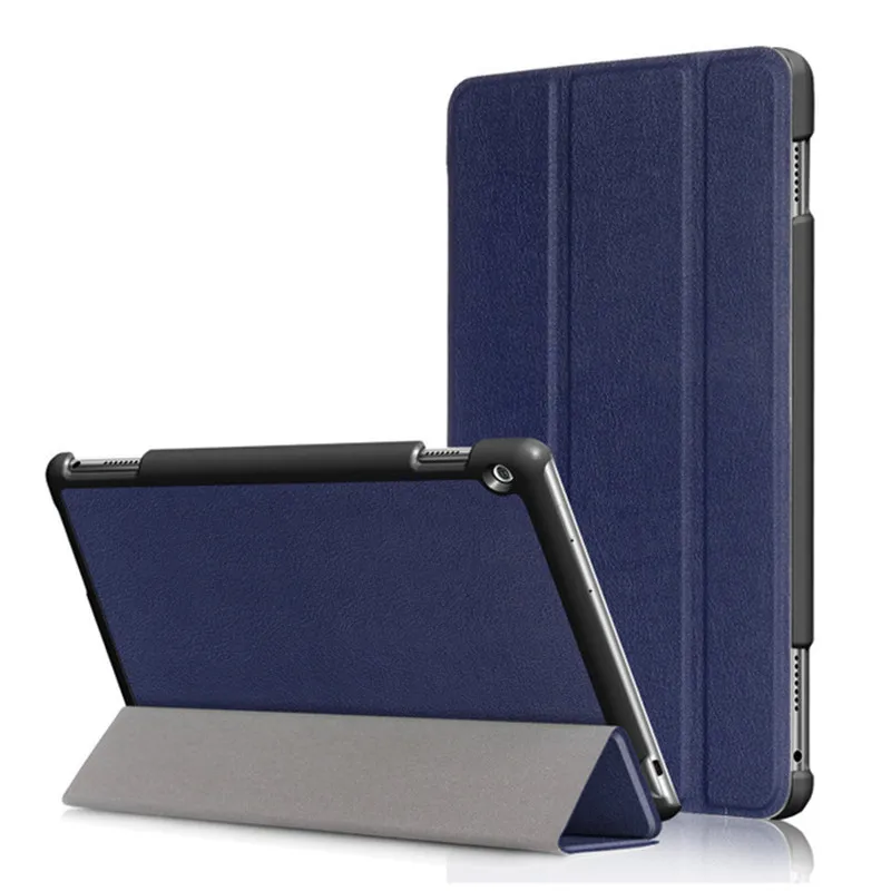 Чехол-подставка из искусственной кожи с рисунком для huawei MediaPad M3 Lite 10 BAH-W09 BAH-AL00 10,1 дюймов, защитный чехол для планшета+ пленка для экрана+ ручка - Цвет: Dark Blue