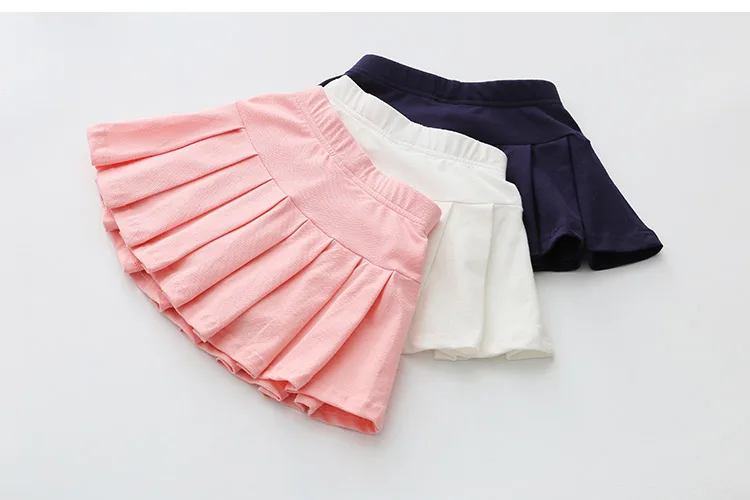Г. Хлопковая плиссированная юбка для девочек; шорты; летняя Новинка; Танцевальная юбка для маленьких девочек; Штаны для безопасности; детские юбки