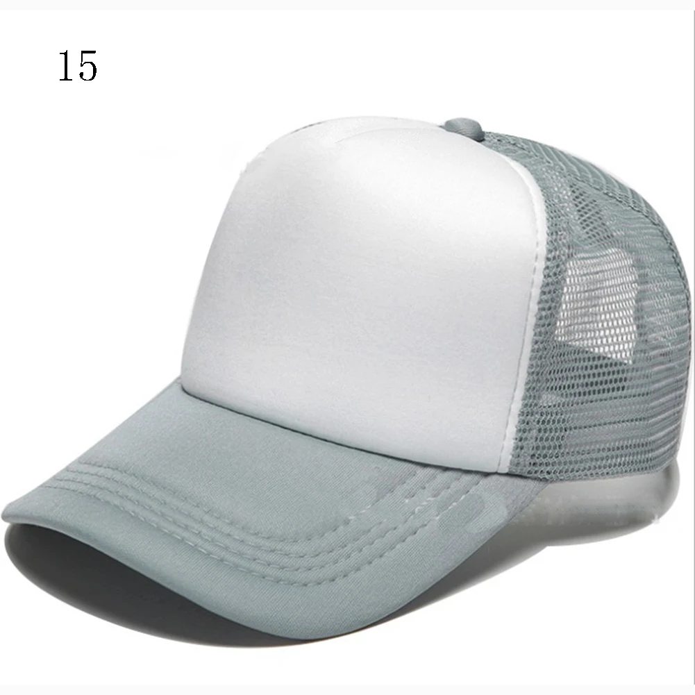 Новая модная дышащая бейсбольная кепка с сеткой, женские Регулируемые Рабочие солнцезащитные козырьки, кепки с козырьками, мужские кепки в стиле хип-хоп - Цвет: 15