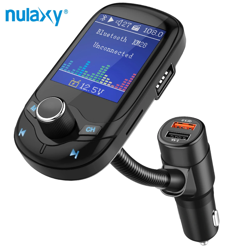 

Nulaxy FM Transmitter Car MP3 Player 3 USB Wireless Bluetooth Handsfree Car Kit 1.8" LCD Display Support USB Flash TF AUX On/Off