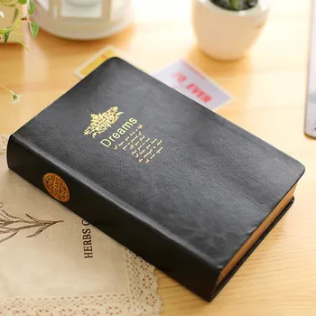 

Dreams Diary Book Super Thick PU Leather Vintage Notebook with Golden Edges as Gift