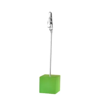 

New and Hot 10pcs Cube Wire Memo Holder Paper Note Clip (Translucent Green)