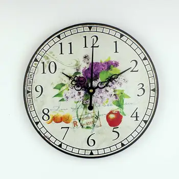 

Mediterranean style kitchen wall clock with waterproof clock face beautiful home decoration mute quartz watch wall clock gift