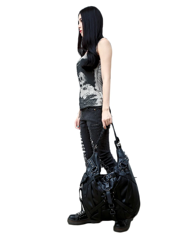 Norbinus стимпанк женская сумка в готическом стиле ретро рок из искусственной кожи сумки через плечо женская дизайнерская большая сумка-тоут