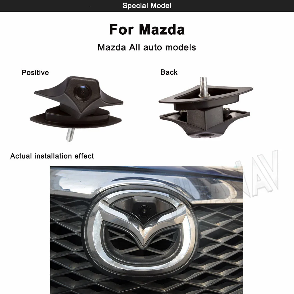 

Waterproof wide angle ccd HD Color Front View Parking Camera for Mazda All auto models Series Logo Front mark Emblem camera