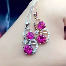 Натуральный Красный топаз кулон S925 Серебряный натуральный драгоценный камень кулон Цепочки и ожерелья модные милые Элегантные кошки женские вечерние ювелирные изделия для девушек