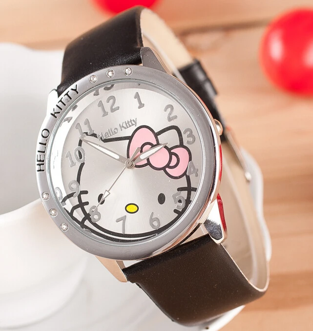 Распродажа, Новое поступление, дешевые милые женские часы hello kitty для девочек, модные детские наручные часы с кристаллами для подарка