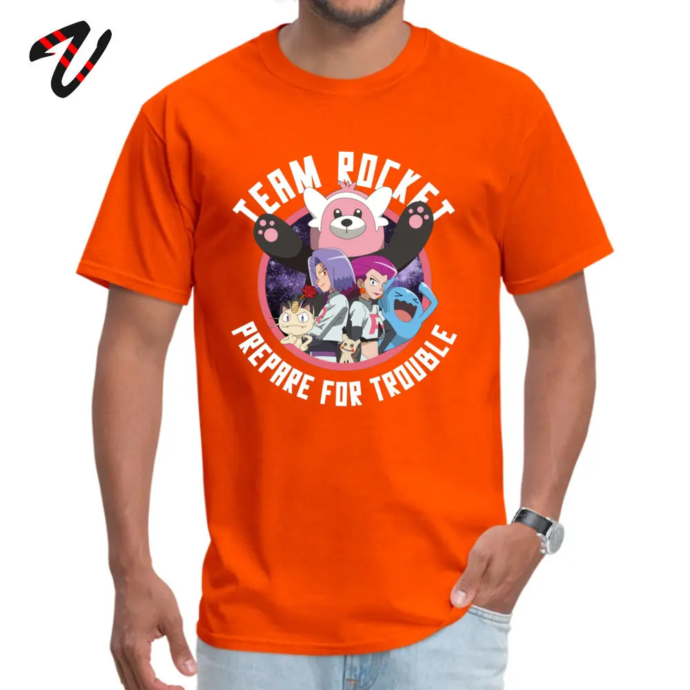 Team Rocket Men 2018 Discount Casual Tops T Shirt Crewneck Summer/Autumn 100% Cotton T Shirts Normal Short Sleeve Clothing Shirt Team Rocket -17868 orange