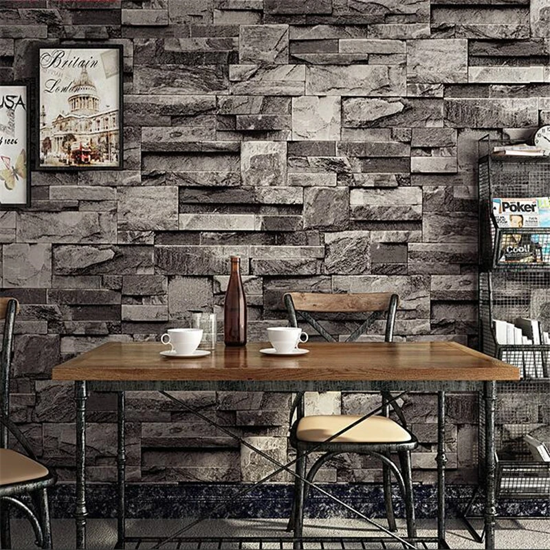 

beibehang High end brick Chinese imitation marble pattern culture stone retro brick pattern 3d brick solid background wall paper