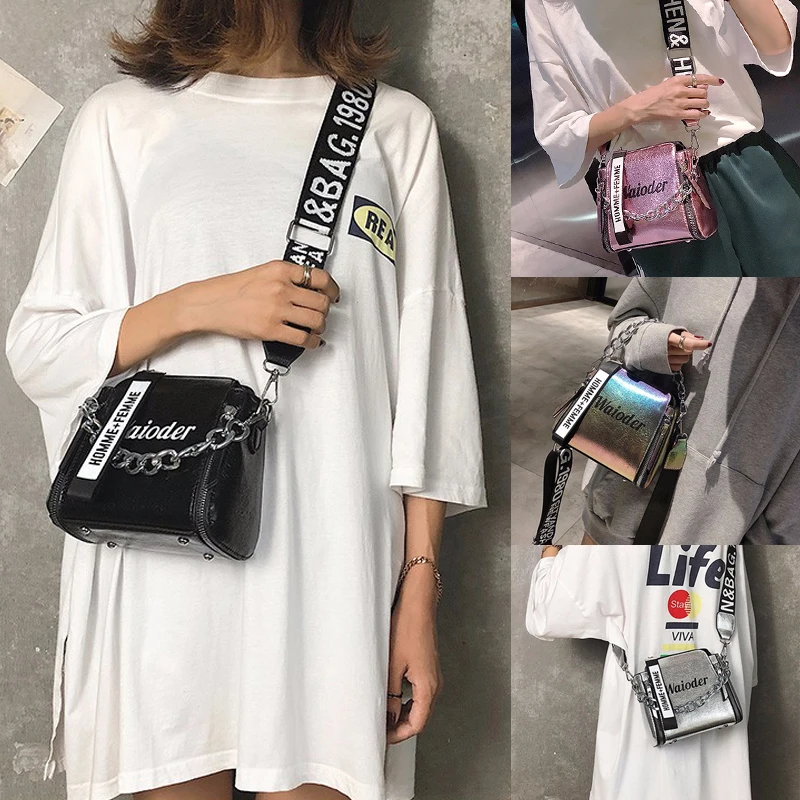 Новая модная женская сумка из искусственной кожи, кошелек, широкополосная сумка через плечо, сумка-мессенджер с буквенным принтом, сумка через плечо