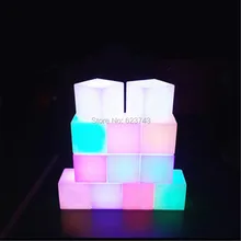 4pcs/lot 25CM Magic CUBE waterproof rechargeable LED night light luminous cube table lamp for wedding party outdoor indoor decor free shipping waterproof led 25cm round ball light luminous colorful globe night light remote control light for indoor outdoor