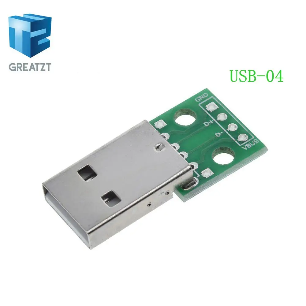 10 шт. Micro USB к DIP-адаптер 5pin разъем типа B pcb конвертер pinboard 2.54 - Цвет: USB-04