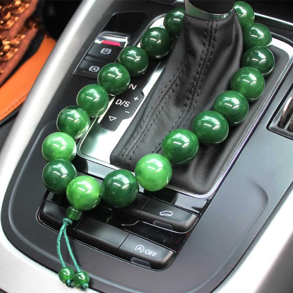 

Car Ornament Beeswax Buddha Beads Stalls Pendant Auto Interior Rearview Mirror Car Gear Decoration Bracelet Accessory Trim Gifts