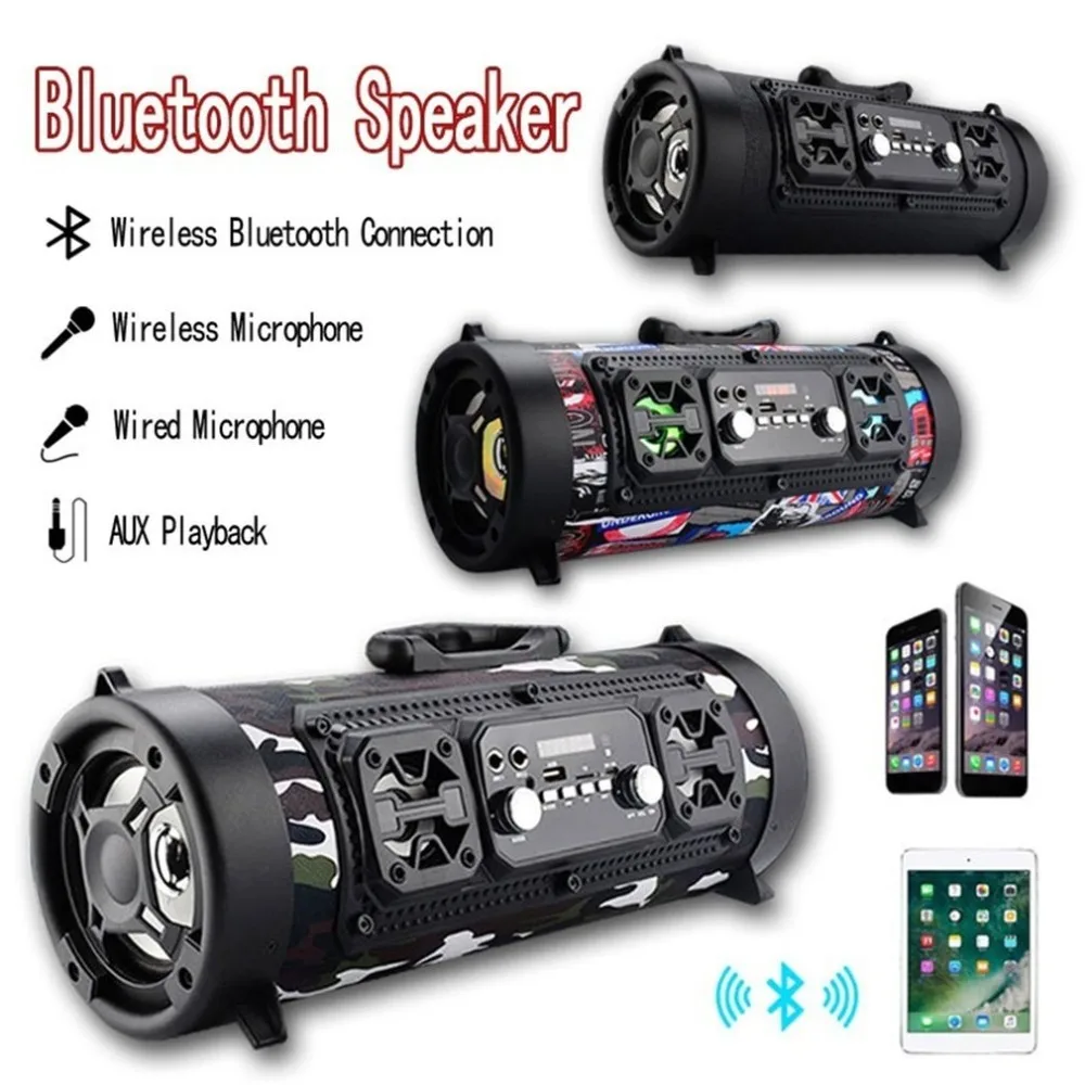 Портативный открытый Bluetooth динамик беспроводной многофункциональный бас