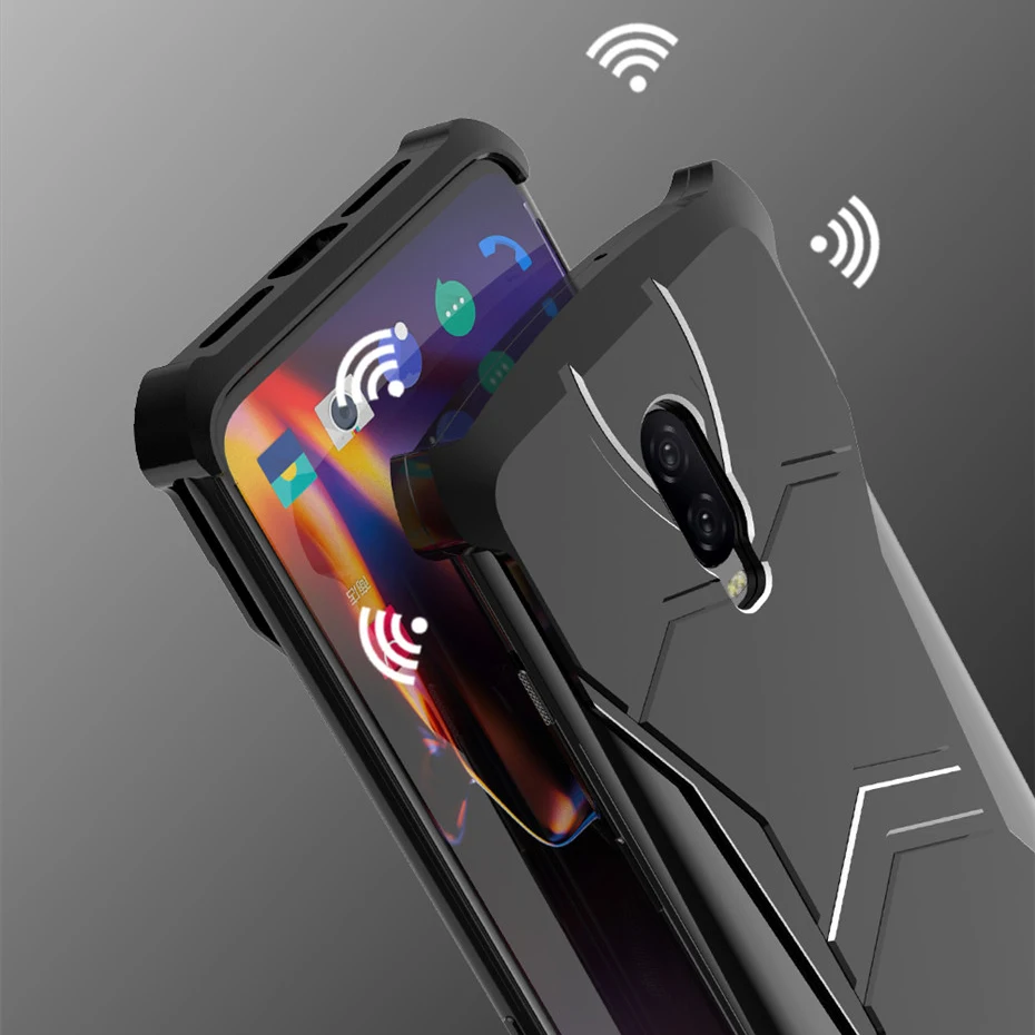 R-Just для Oneplus 6 T роскошный Магнитный чехол пантера Алюминиевый металлический бампер противоударный чехол One Plus 6 T 1+ 6 T защитный чехол