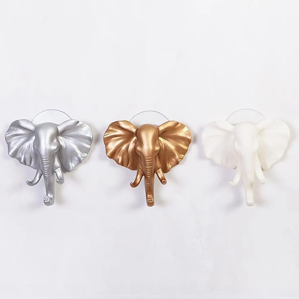 

Suckers Lovely Elephant Head Self Adhesive Wall Door Hook Hanger Bag Keys Sticky Holder Suction Coat Self-adhesive Hooks Sucker