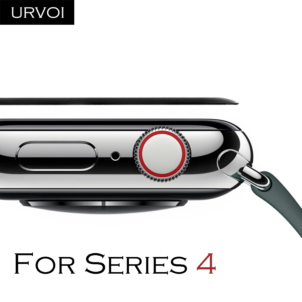 URVOI изогнутая полная пленка для apple watch series 5 4 3 2 1 закаленное стекло 3D Защита экрана для iWatch крышка линзы ремешок 40 44 мм