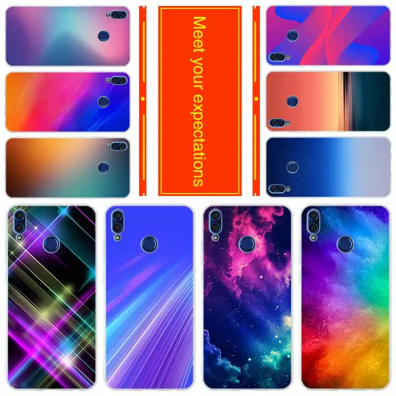 

Phone for HUAWEI Honor 10 9 i lite Cover Honor 8X a max 9lite 7 6 X 7a pro V20 Play Cover Case Gradient color pattern