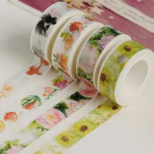 15 мм x 10 м биологическая маскирующая лента Набор Япония васи лента DIY бумажная наклейка для школы купить 3 или более уменьшить 10